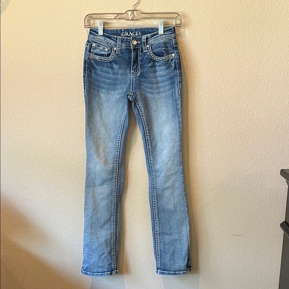 Grace Denim Blue Skinny Jeans for Women